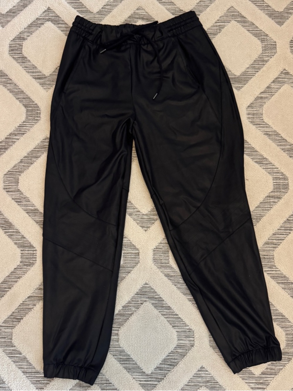 Zella Black Faux-Leather Jogger Pants